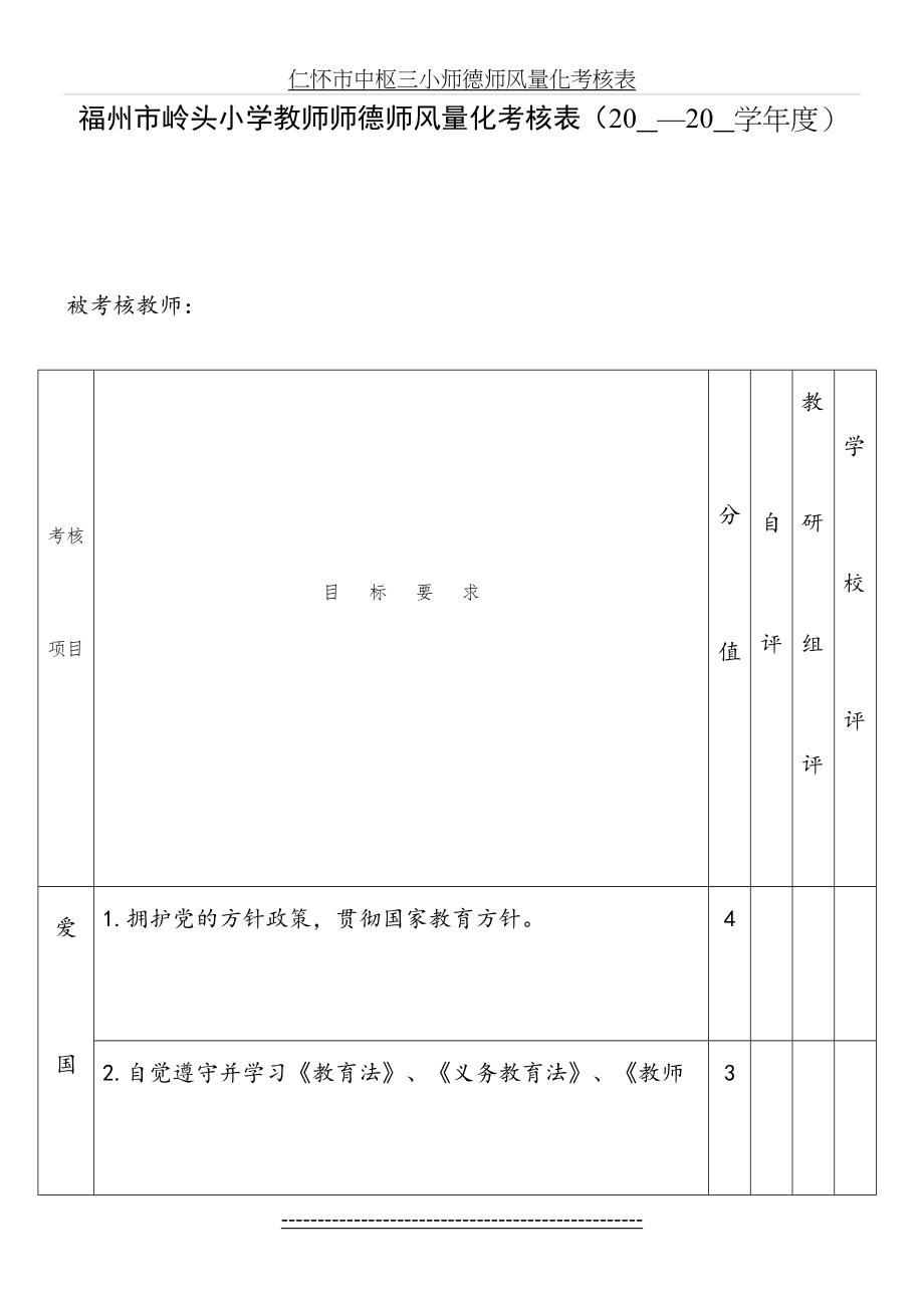 师德师风量化考核表.doc_第2页