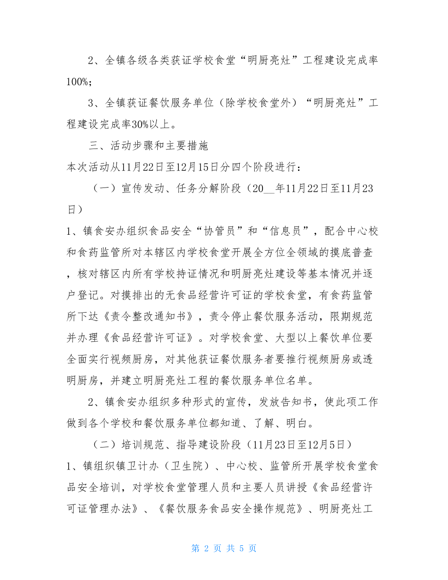 推进餐饮服务单位“明厨亮灶”工程建设专项整治活动实施方案.doc_第2页