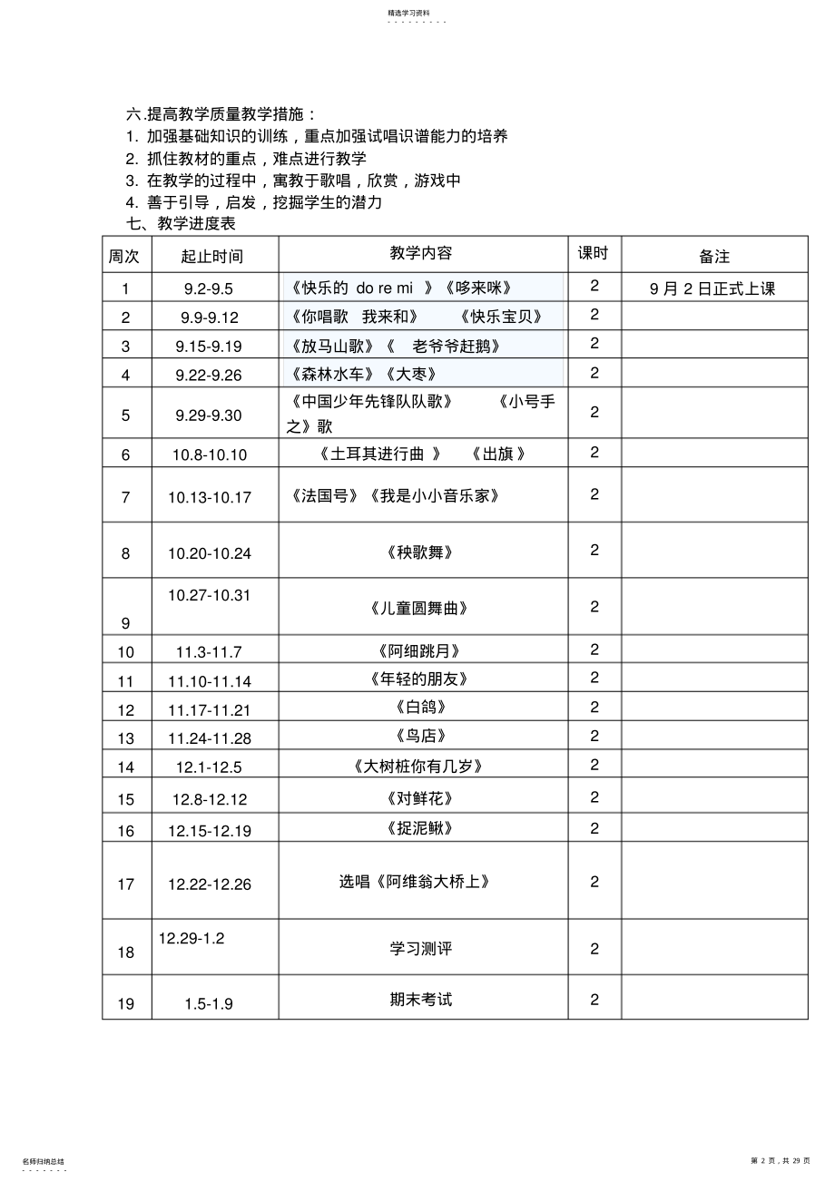 2022年新人教版三年级上册音乐教案全册 .pdf_第2页