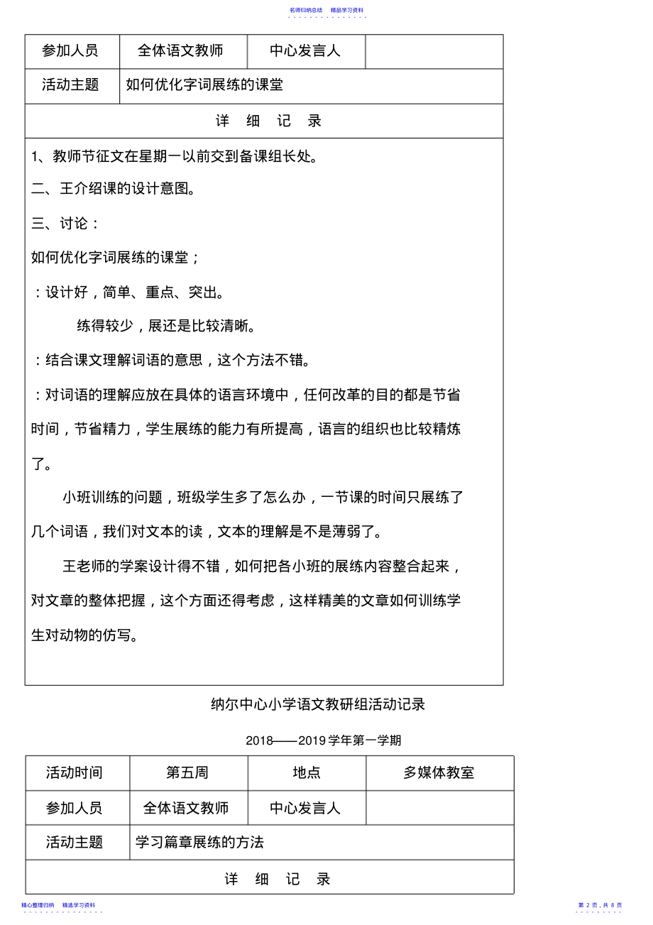 2022年2021小学语文教研组活动记录表 .pdf_第2页