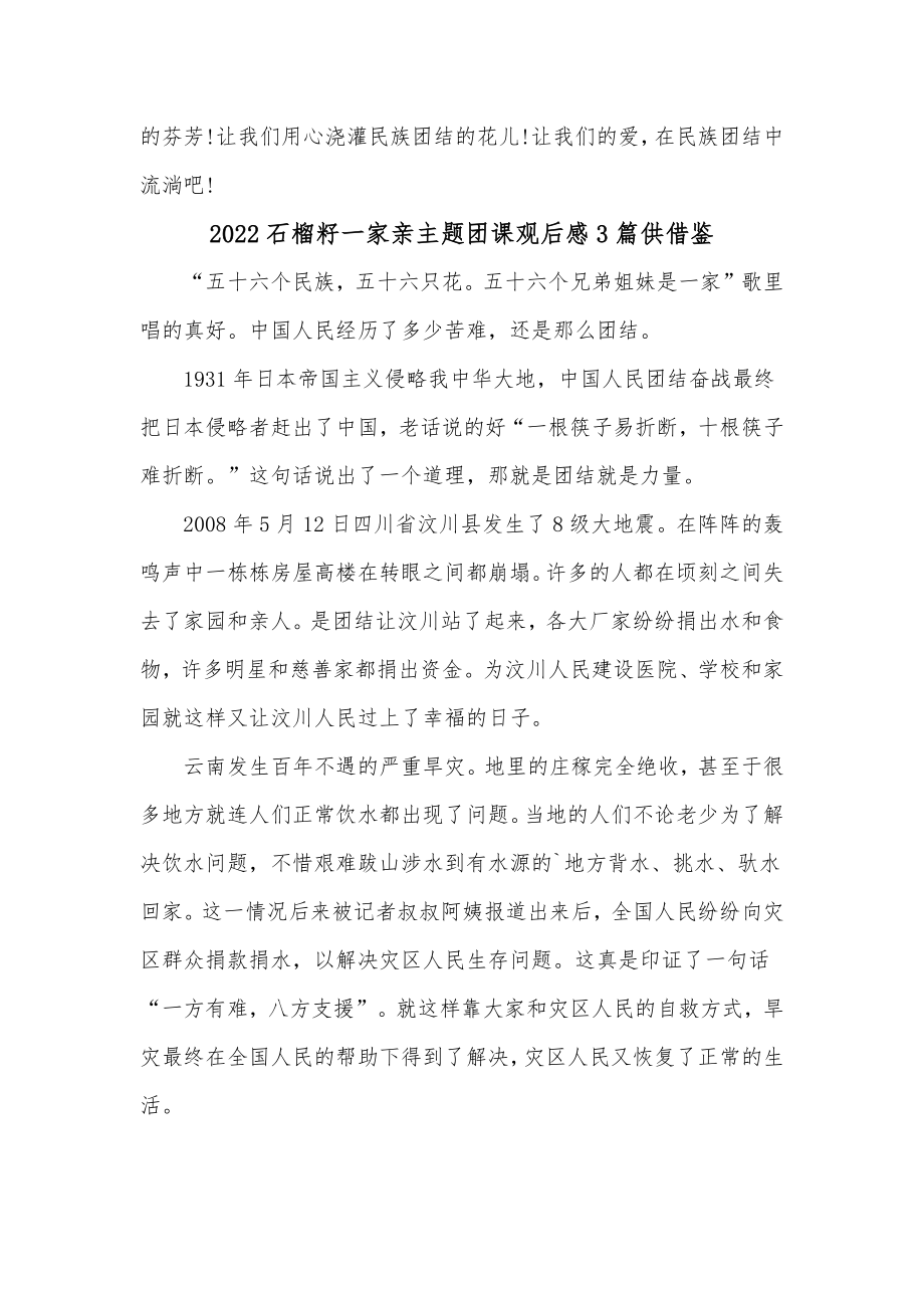 2022石榴籽一家亲主题团课观后感3篇供借鉴.docx_第2页