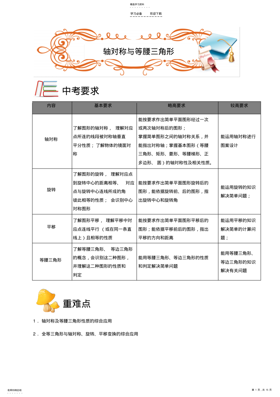 2022年初中数学轴对称与等腰三角形 .pdf_第1页