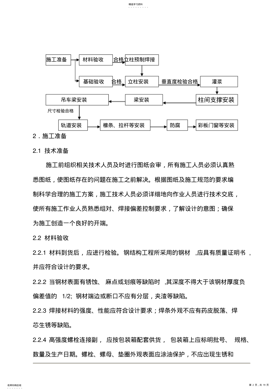 2022年钢结构施工组织设计方案 .pdf_第2页