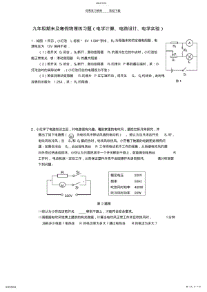 2022年初三物理复习题-电学专练无答案 .pdf