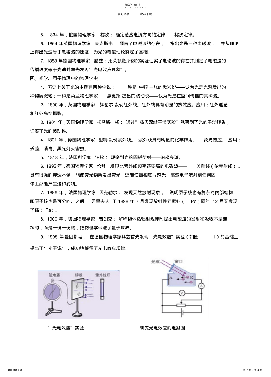 2022年关于高考物理学史的知识点---打印 .pdf_第2页