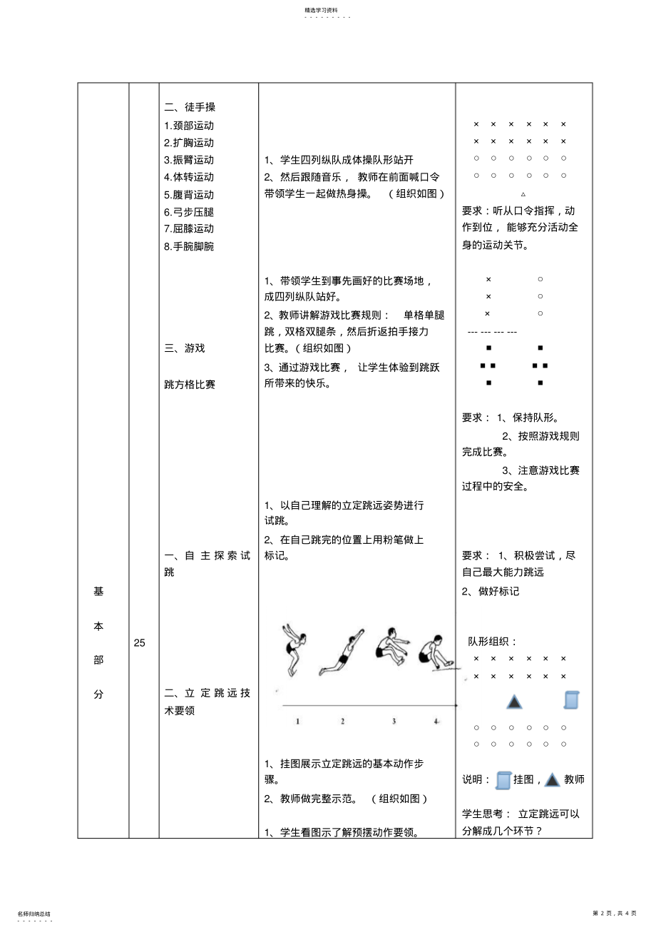 2022年小学体育《立定跳远》教学设计 .pdf_第2页