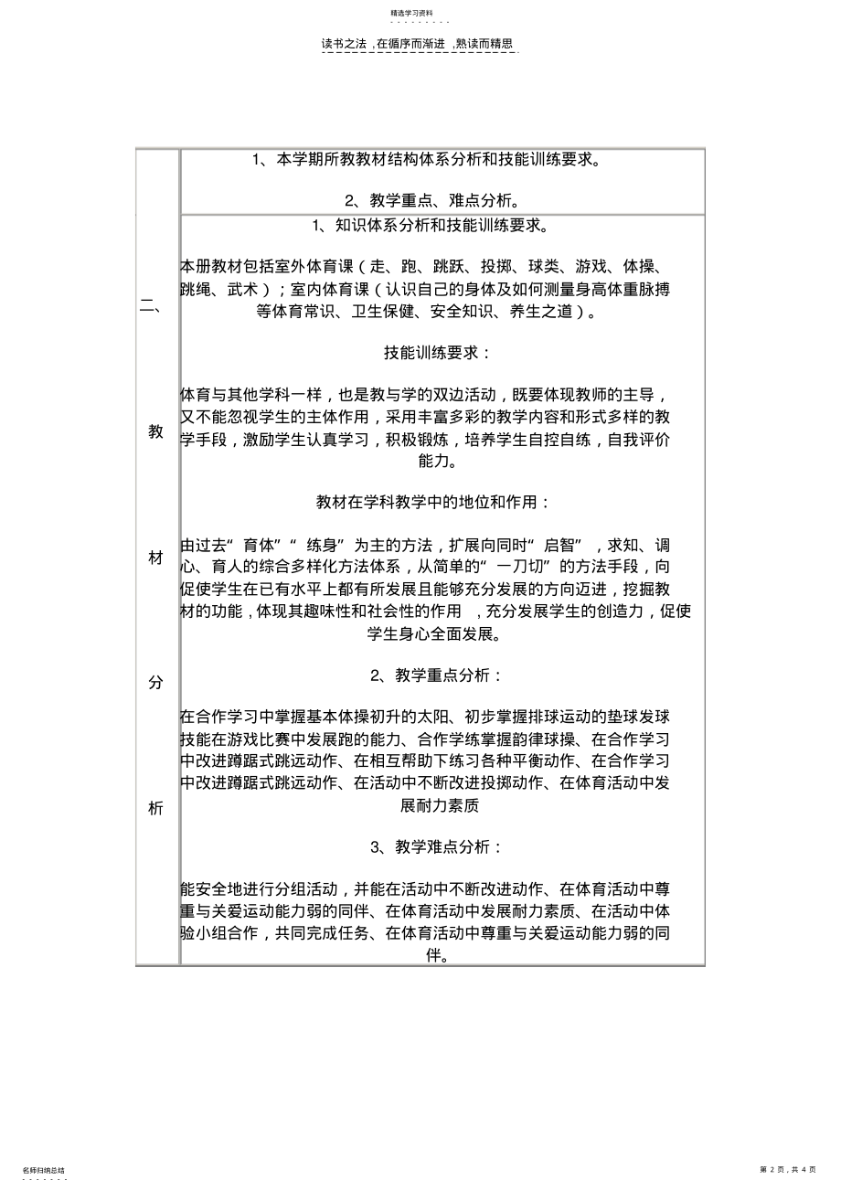 2022年小学六年级体育教师教学工作计划 .pdf_第2页