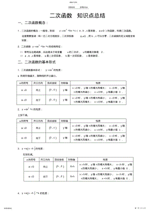 2022年北师大数学九年级下册-二次函数知识点总结 .pdf