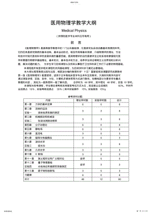 2022年医学物理学教学大纲 .pdf