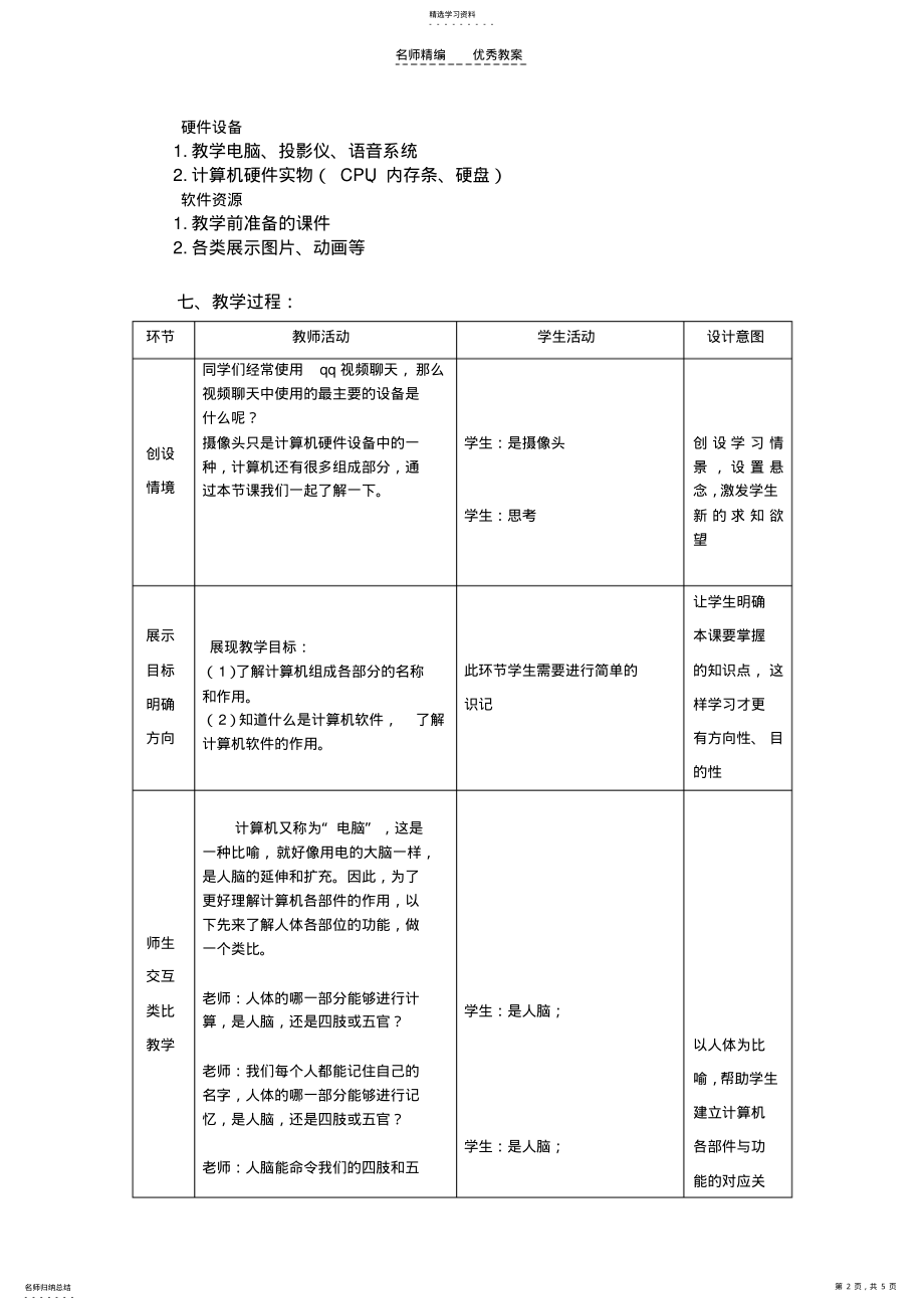 2022年计算机的基本组成及工作原理教案 .pdf_第2页