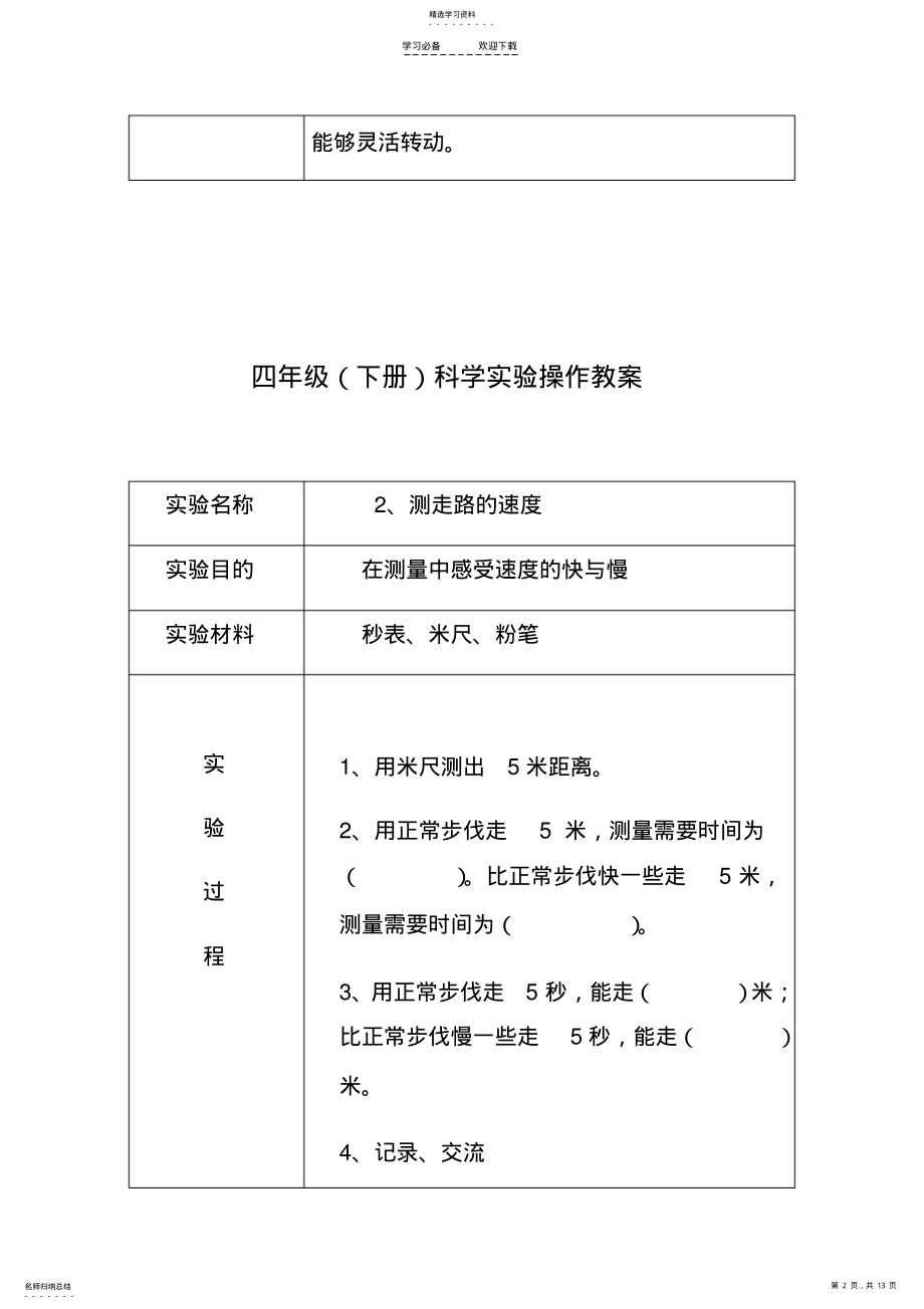 2022年苏教版四年级科学下册实验教案 .pdf_第2页