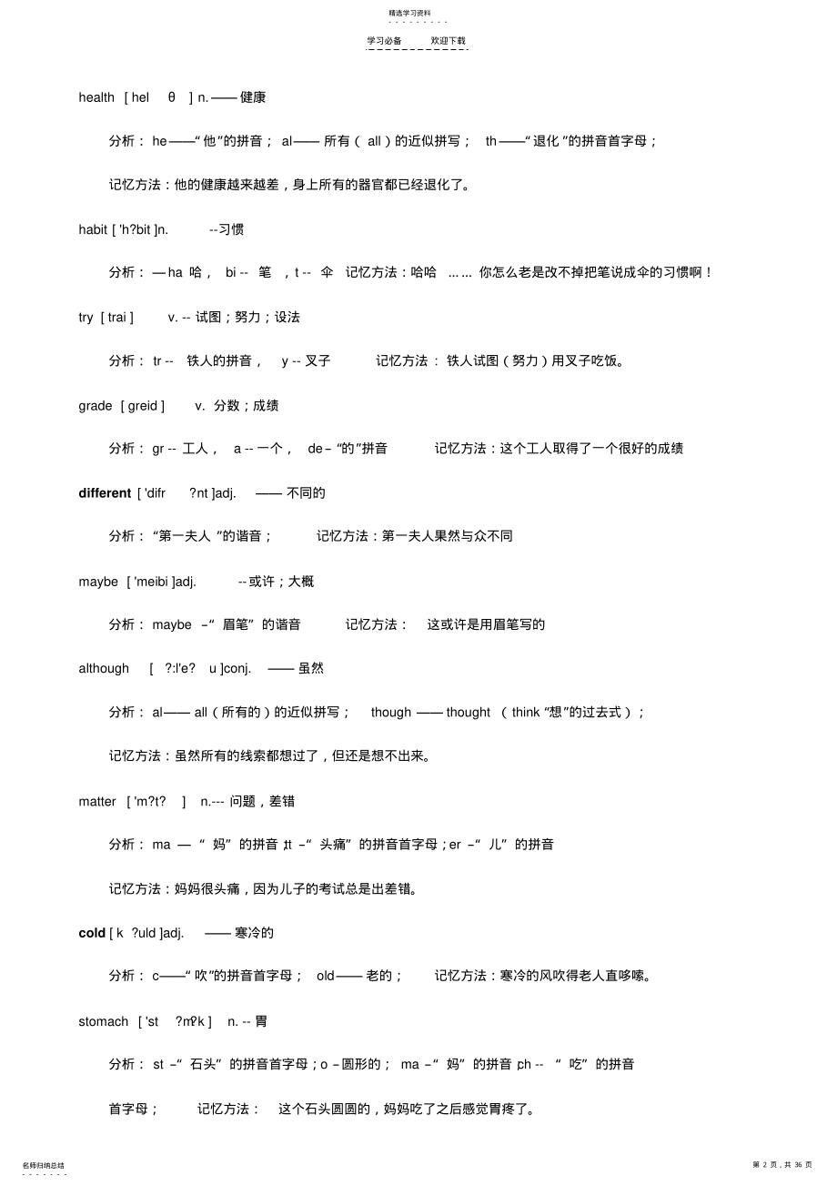 2022年英语单词图像记忆法 .pdf_第2页