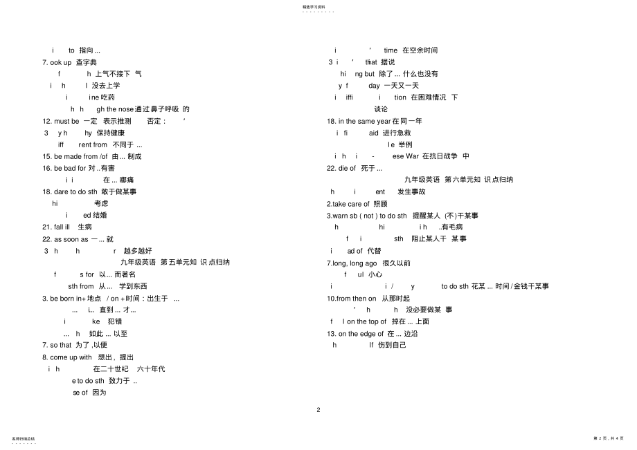 2022年冀教版九年级英语全册知识点总结 3.pdf_第2页