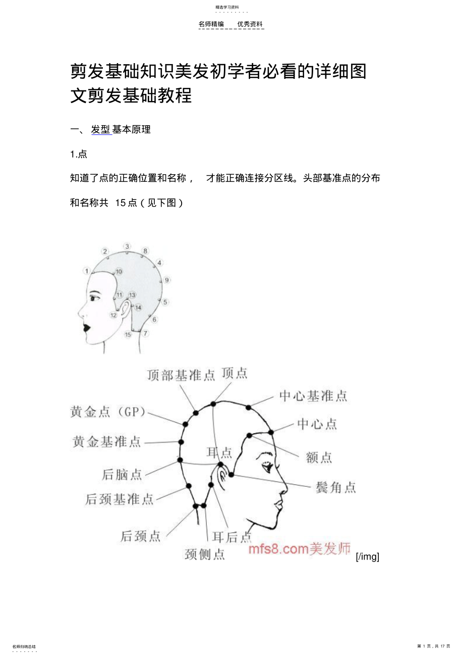 2022年剪发基础知识美发初学者必看的详细图文剪发基础教程 .pdf_第1页