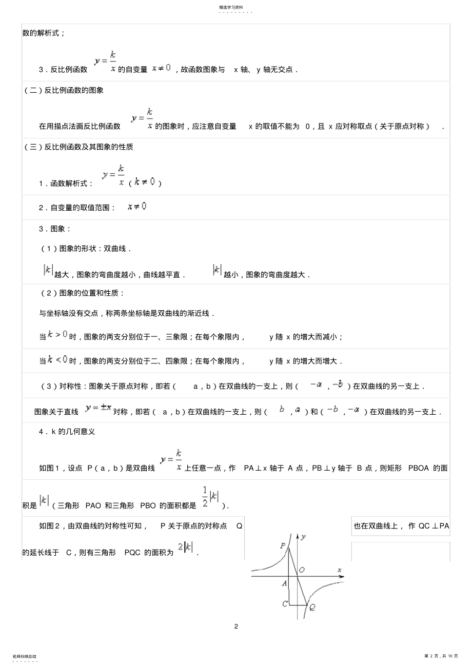 2022年反比例函数知识点归纳 2.pdf_第2页