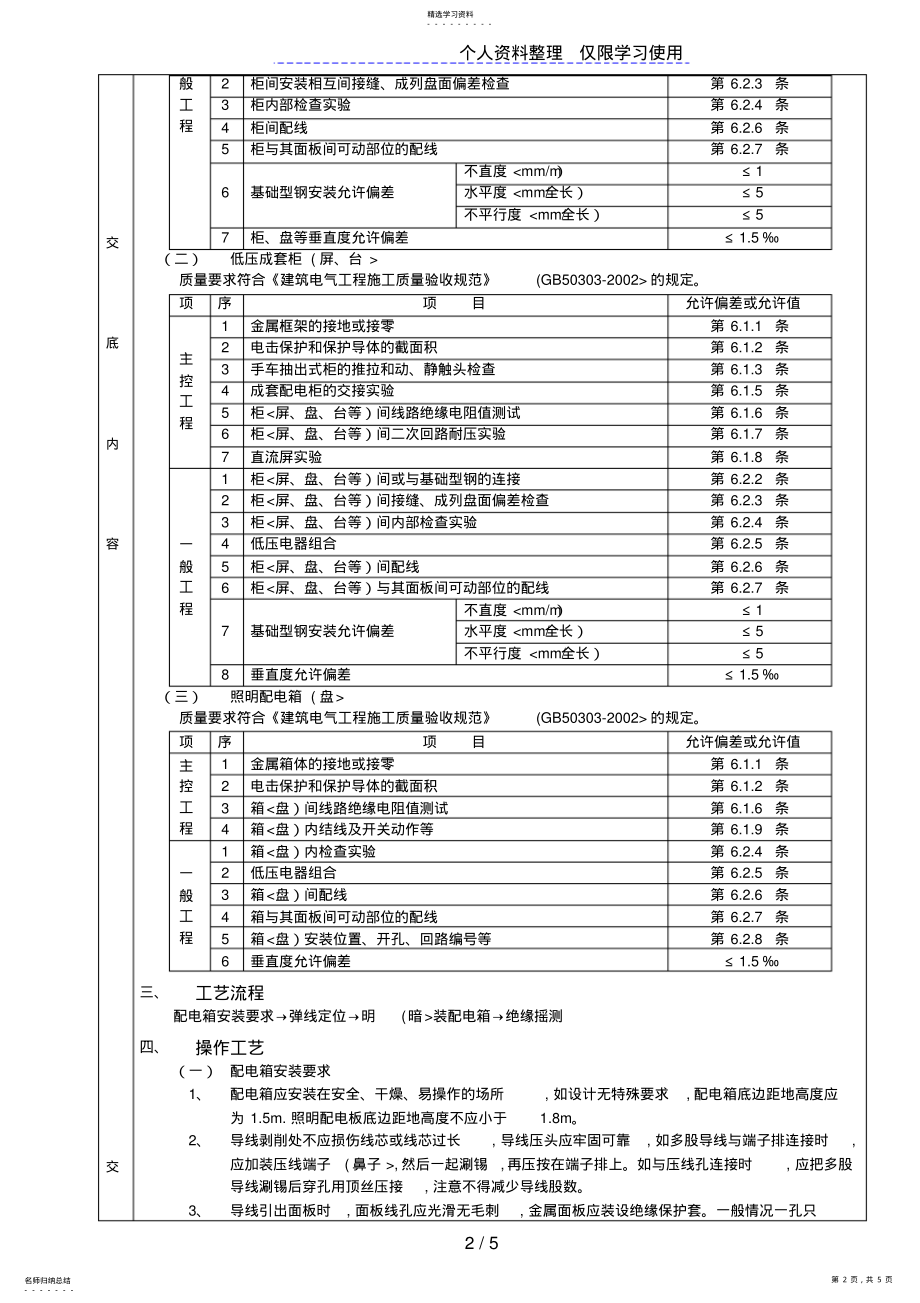 2022年配电箱安装工程技术交底 .pdf_第2页