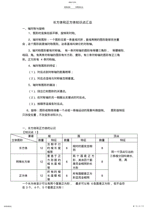 2022年长方体和正方体知识点汇总 .pdf