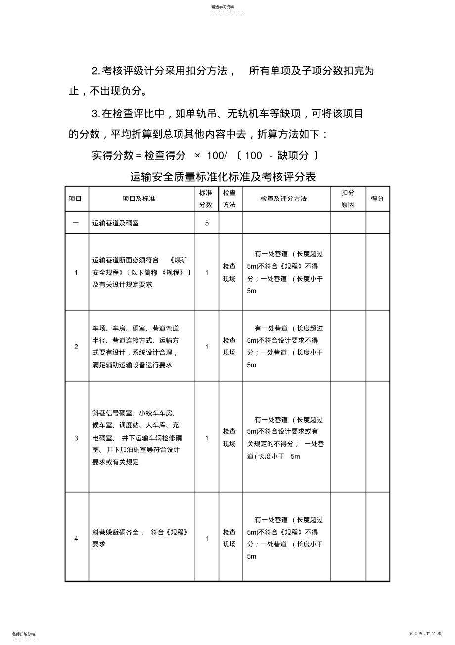 2022年运输运输质量标准化月度检查、考核制度 .pdf_第2页