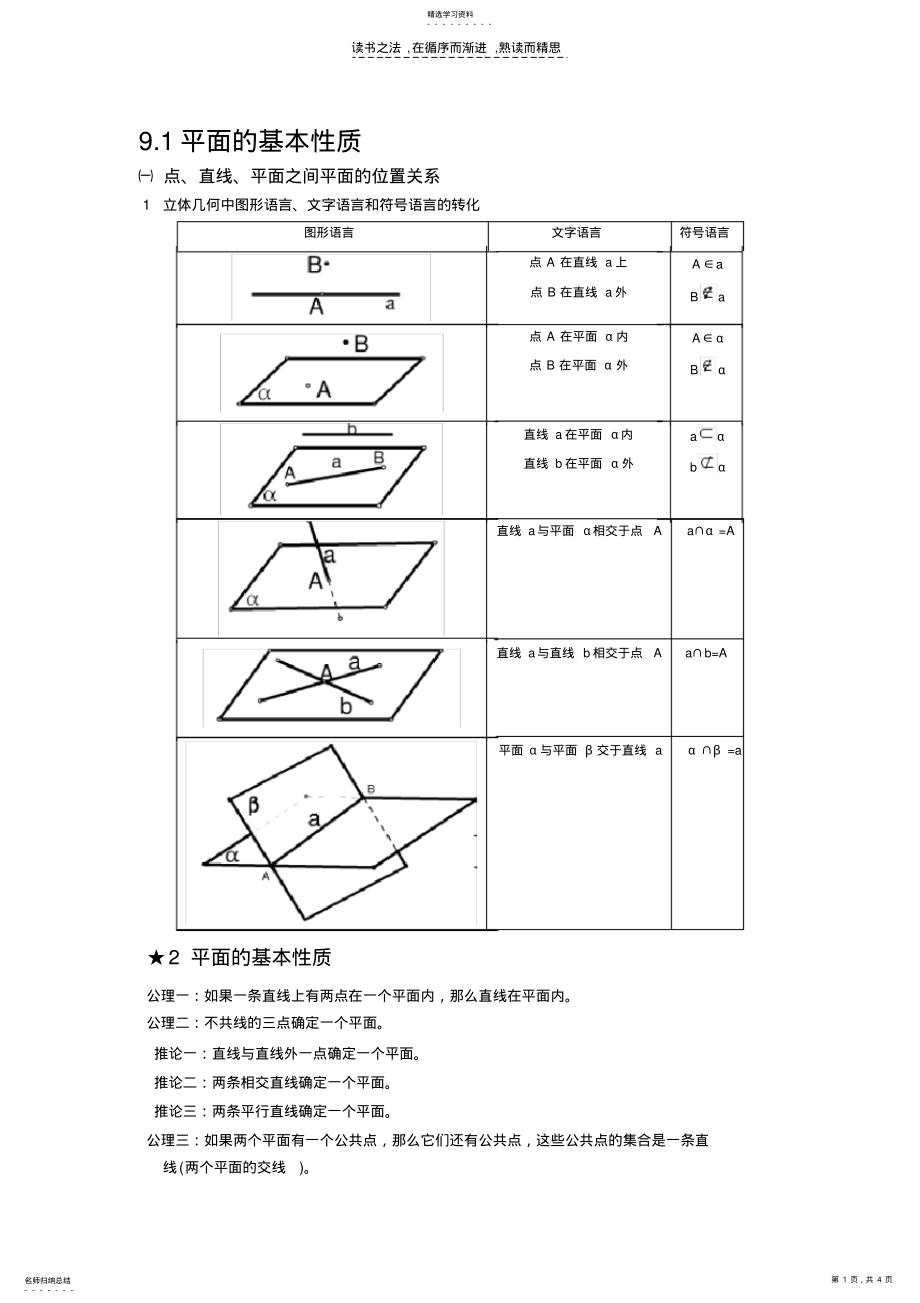 2022年职高立体几何知识点 .pdf_第1页