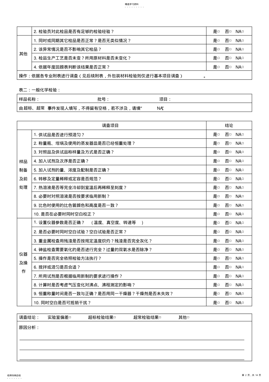 2022年超标与超常结果OOS调查项目表 .pdf_第2页