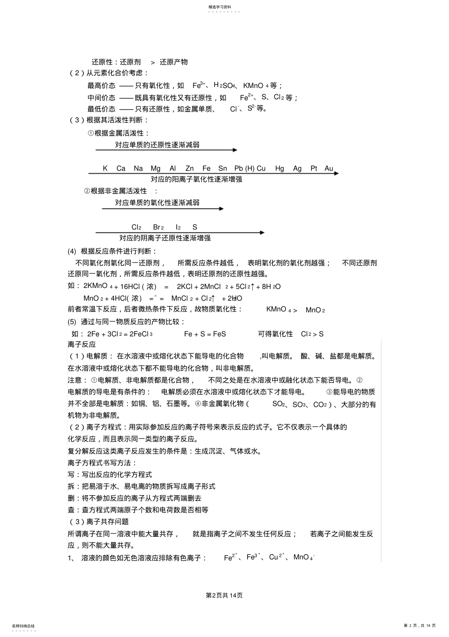 2022年完整word版,苏教版化学必修一知识点总结 .pdf_第2页