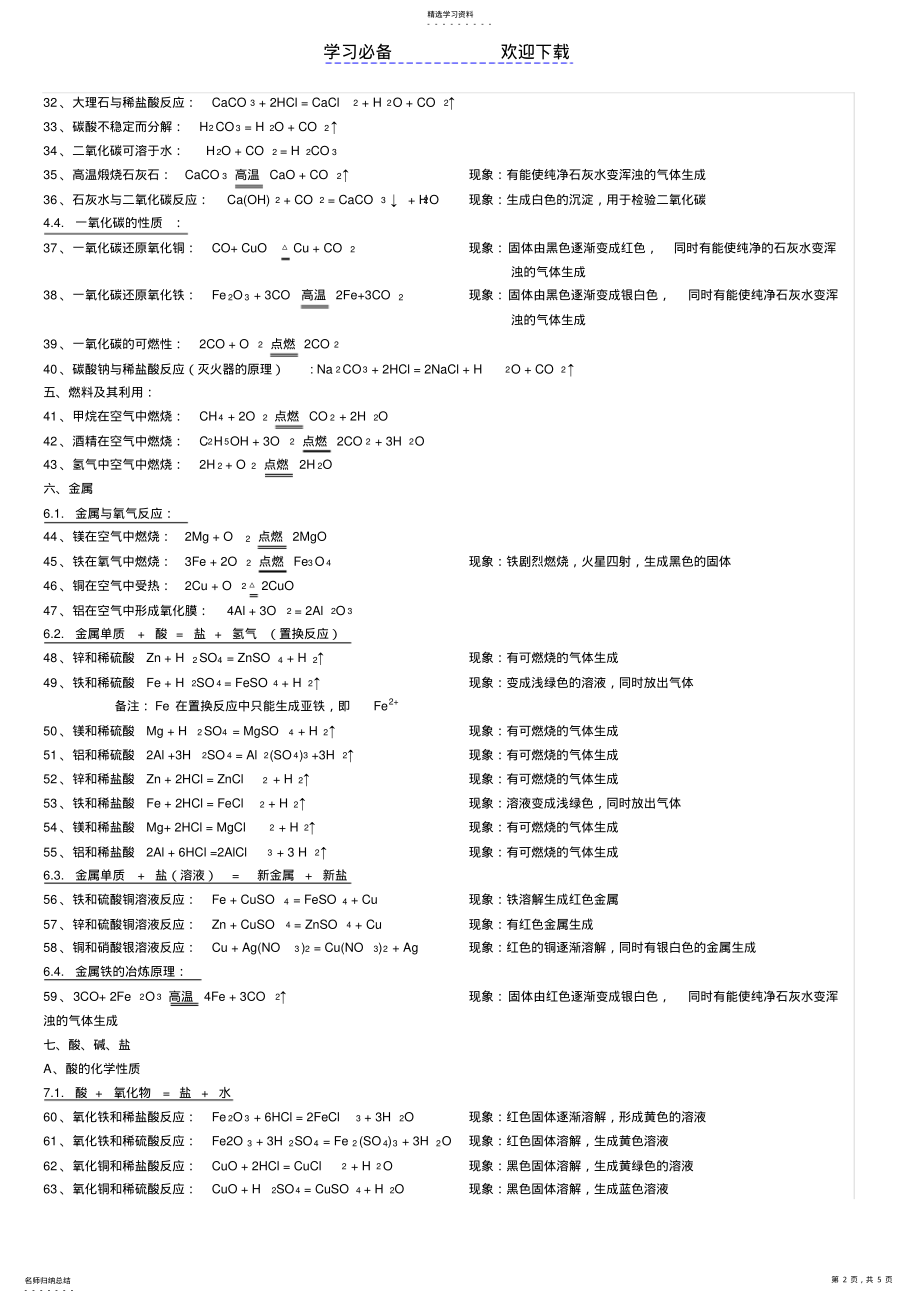 2022年初中化学方程式大全5 .pdf_第2页