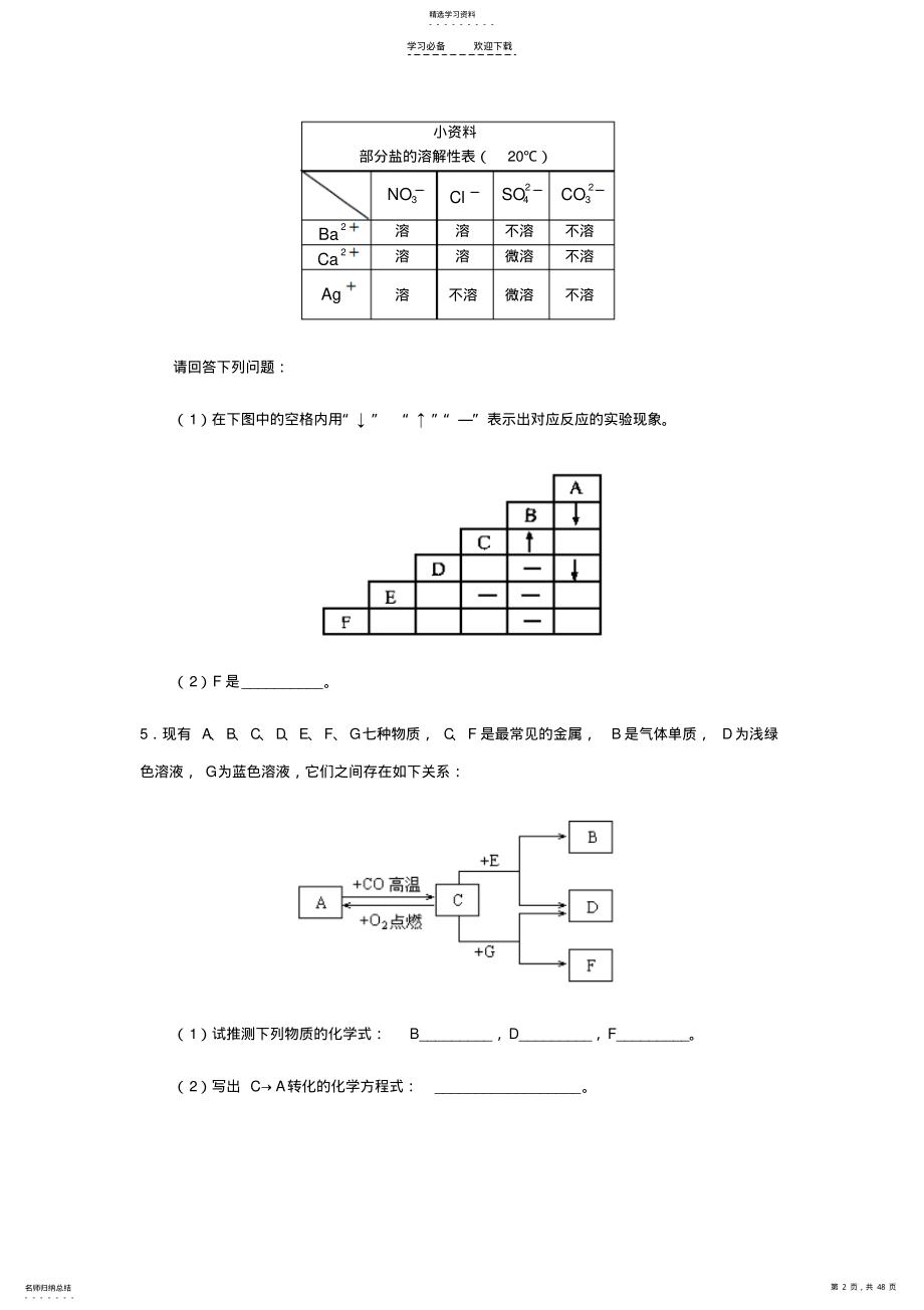 2022年初中化学推断题专题 .pdf_第2页