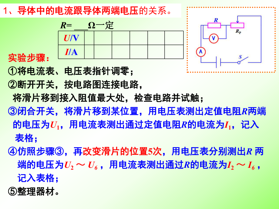 欧姆定律探究(实验结论与步骤)ppt课件.ppt_第1页