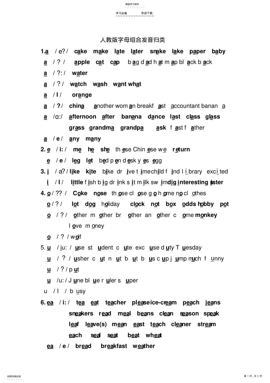 小学英语-所有字母组合的发音-- .pdf_第1页