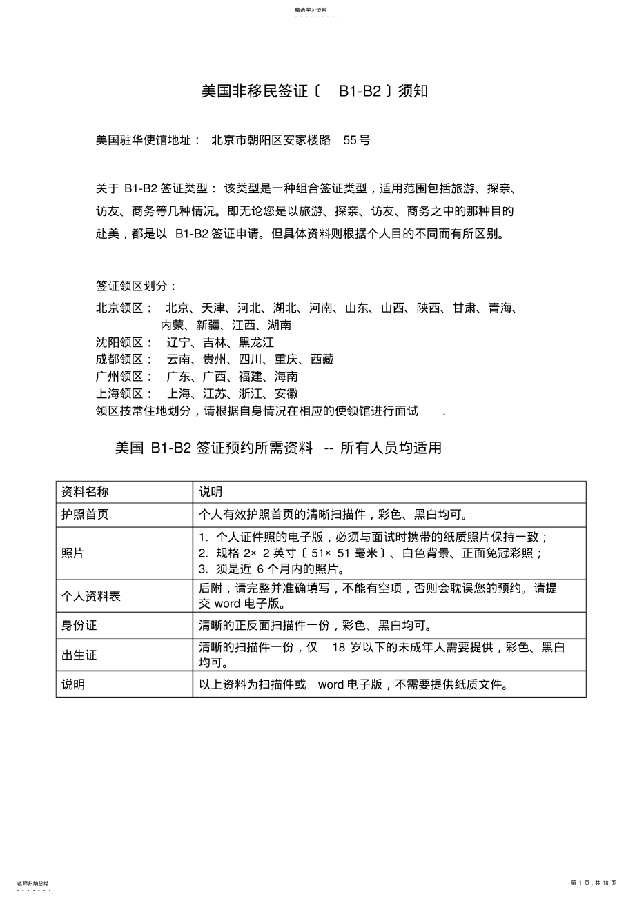 2022年美国B1-B2签证所需资料完整版 .pdf_第1页