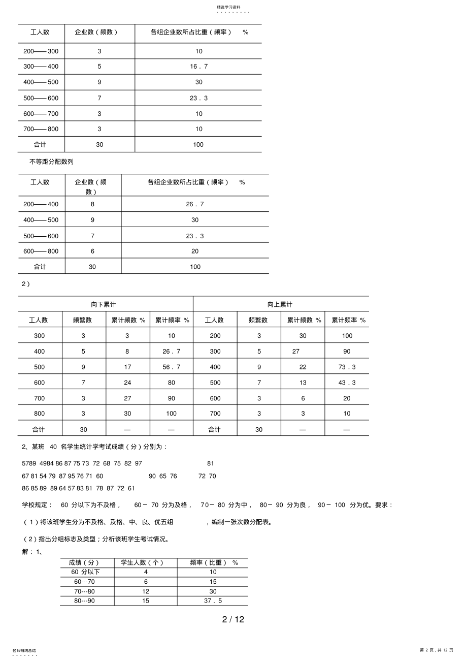 2022年统计学原理形成性考核册简答题计算题答案 .pdf_第2页