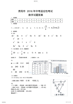 2022年贵阳市2016年中考适应性考试数学答案 .pdf