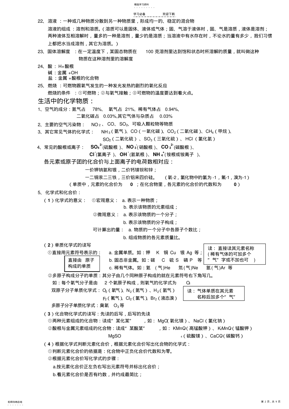 2022年初三化学总复习资料重点 .pdf_第2页