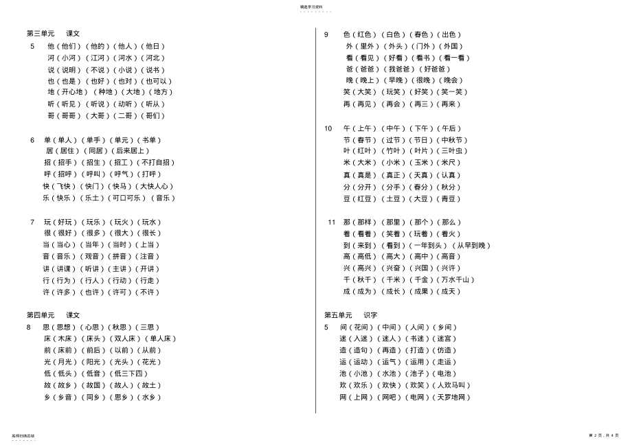 2022年部编版语文一年级下册词语表2 .pdf_第2页