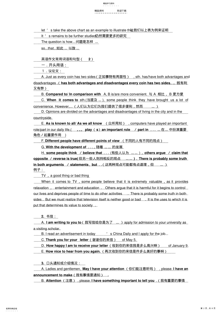 2022年初中英语作文常用句型整理 .pdf_第2页