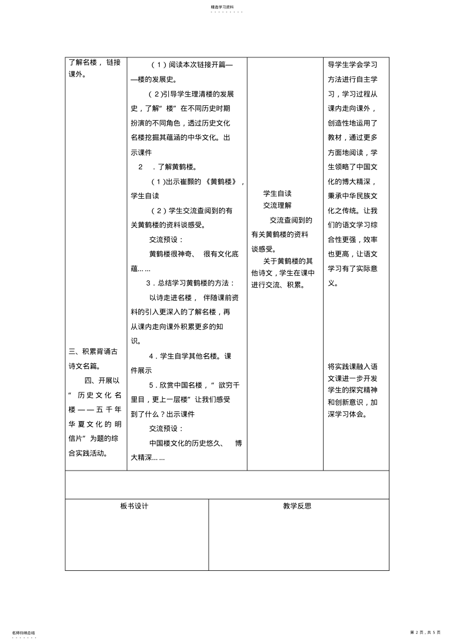 2022年冀教版小学语文六年级上册第一单元综合学习版块式备课 .pdf_第2页