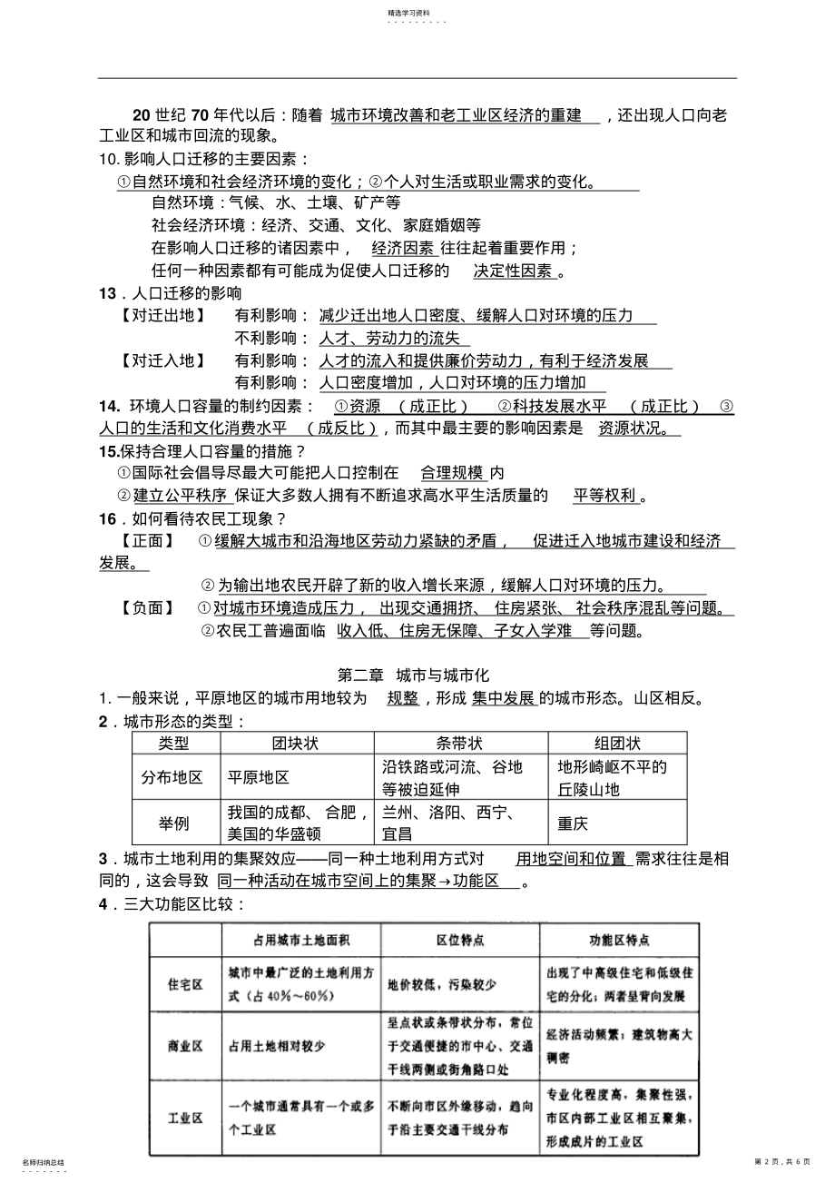 2022年地理人教版必修二基础知识点总结 .pdf_第2页