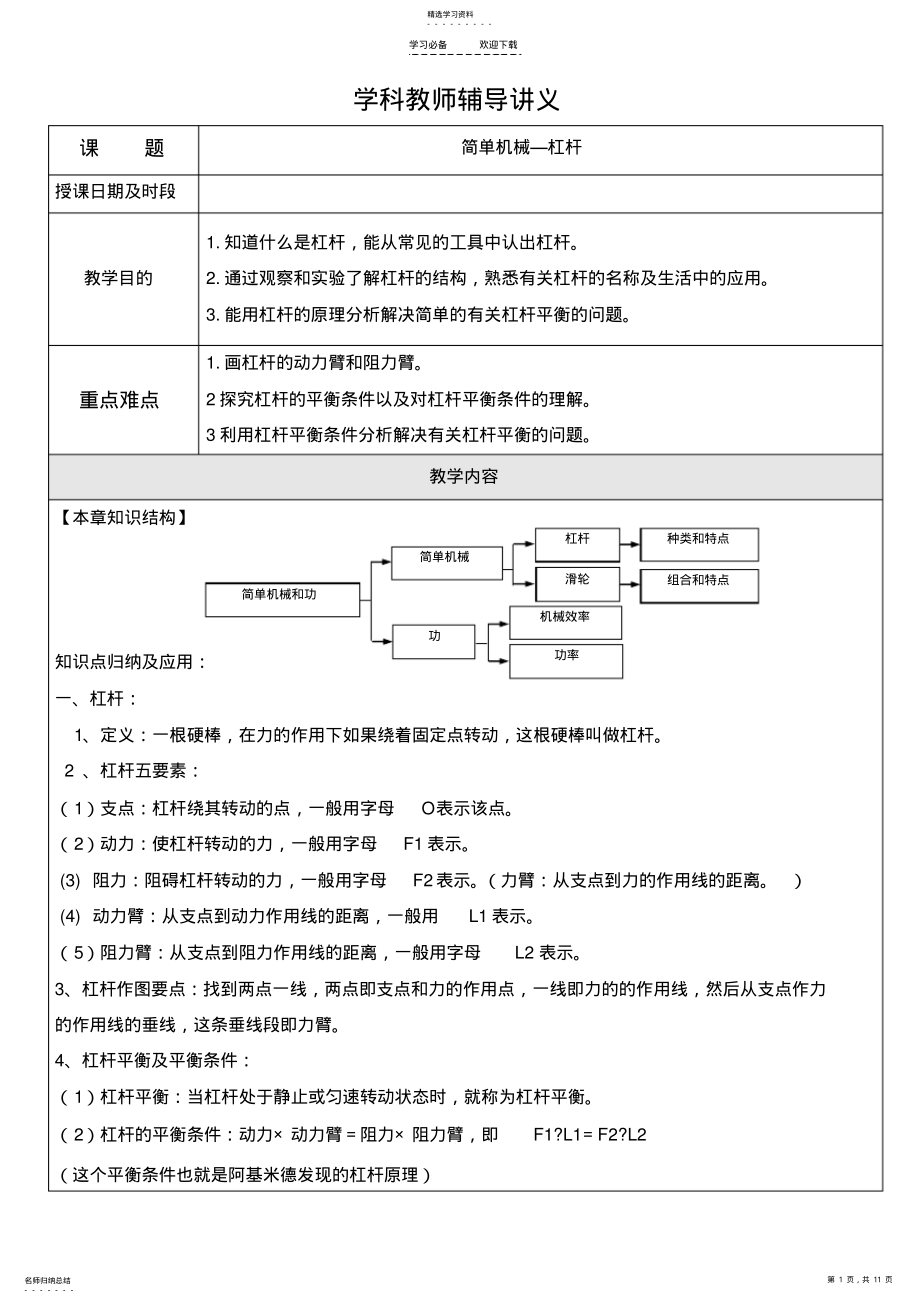 2022年初三物理---简单机械—杠杆 .pdf_第1页