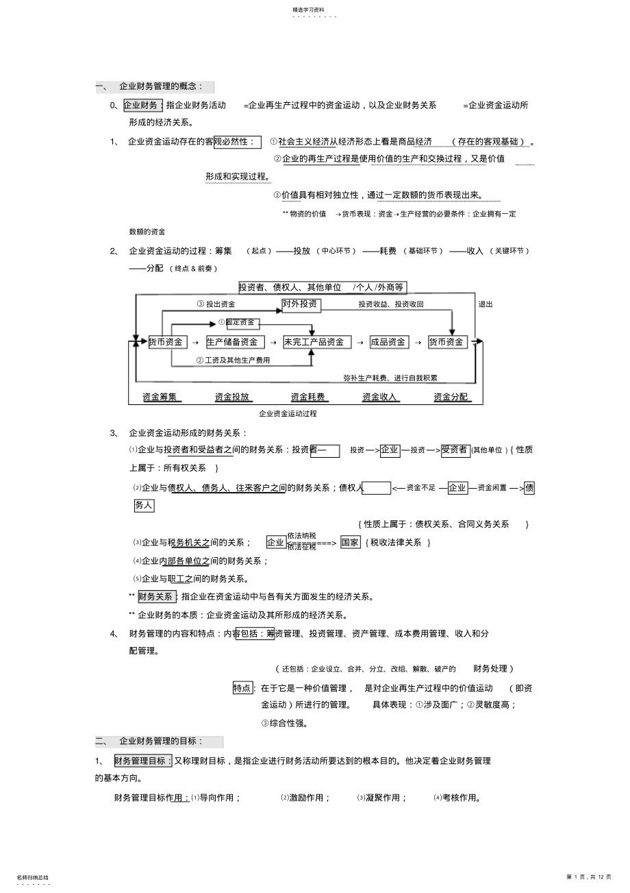 2022年财务管理基础课程学习笔记 .pdf_第1页