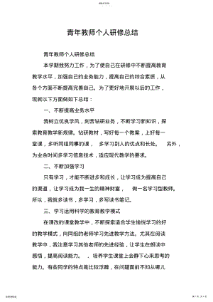 2022年青年教师个人研修总结 .pdf