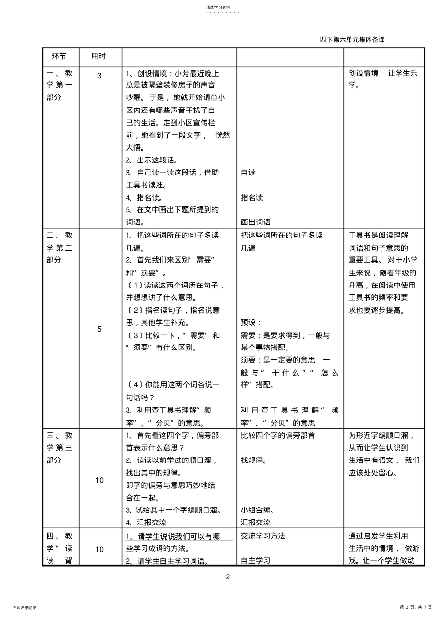 2022年苏教版四年级下册语文练习6 .pdf_第2页