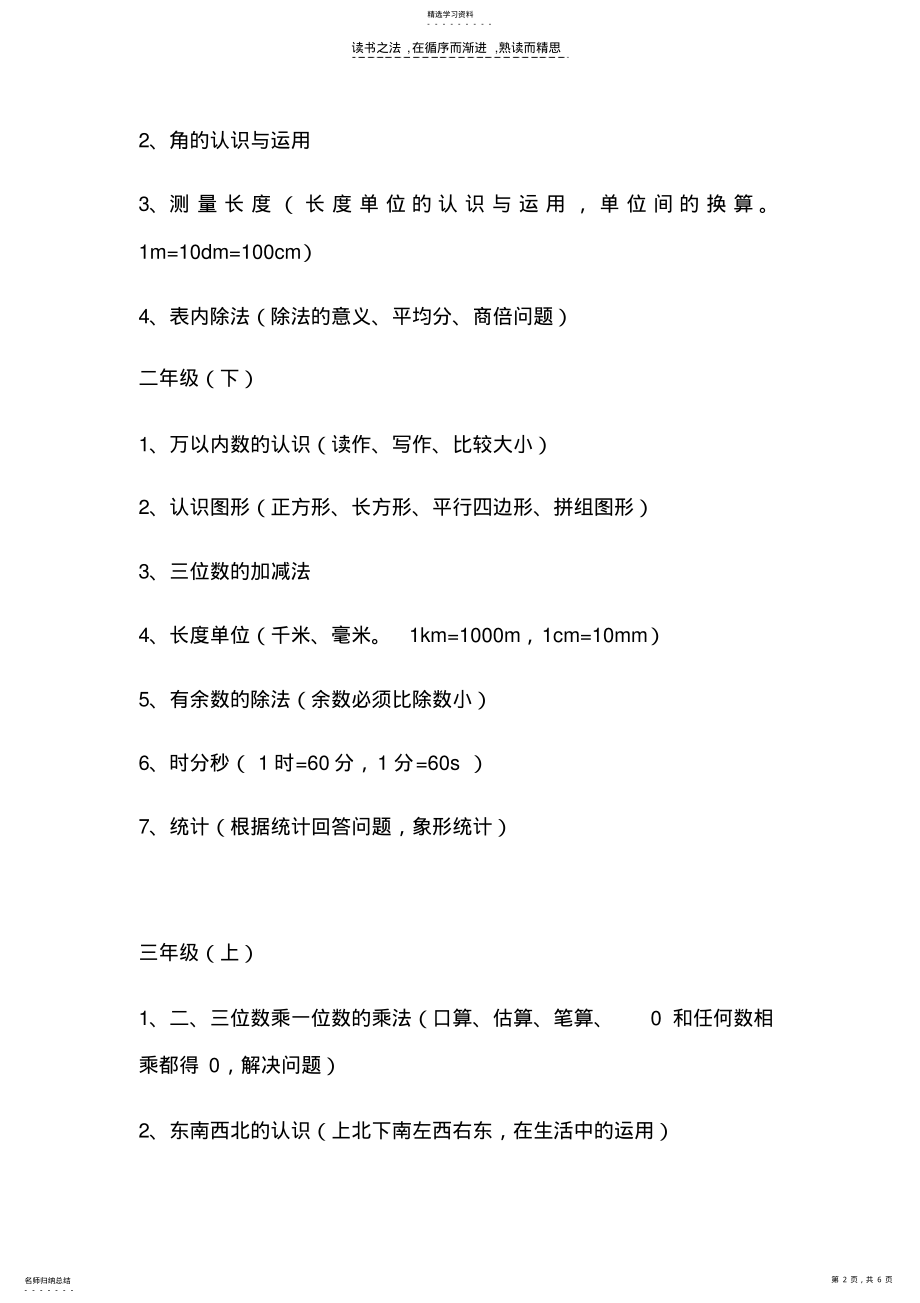 2022年小学数学西师版各年级重点 .pdf_第2页