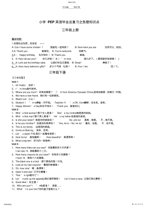 2022年小学PEP英语毕业总复习之各册知识点 .pdf