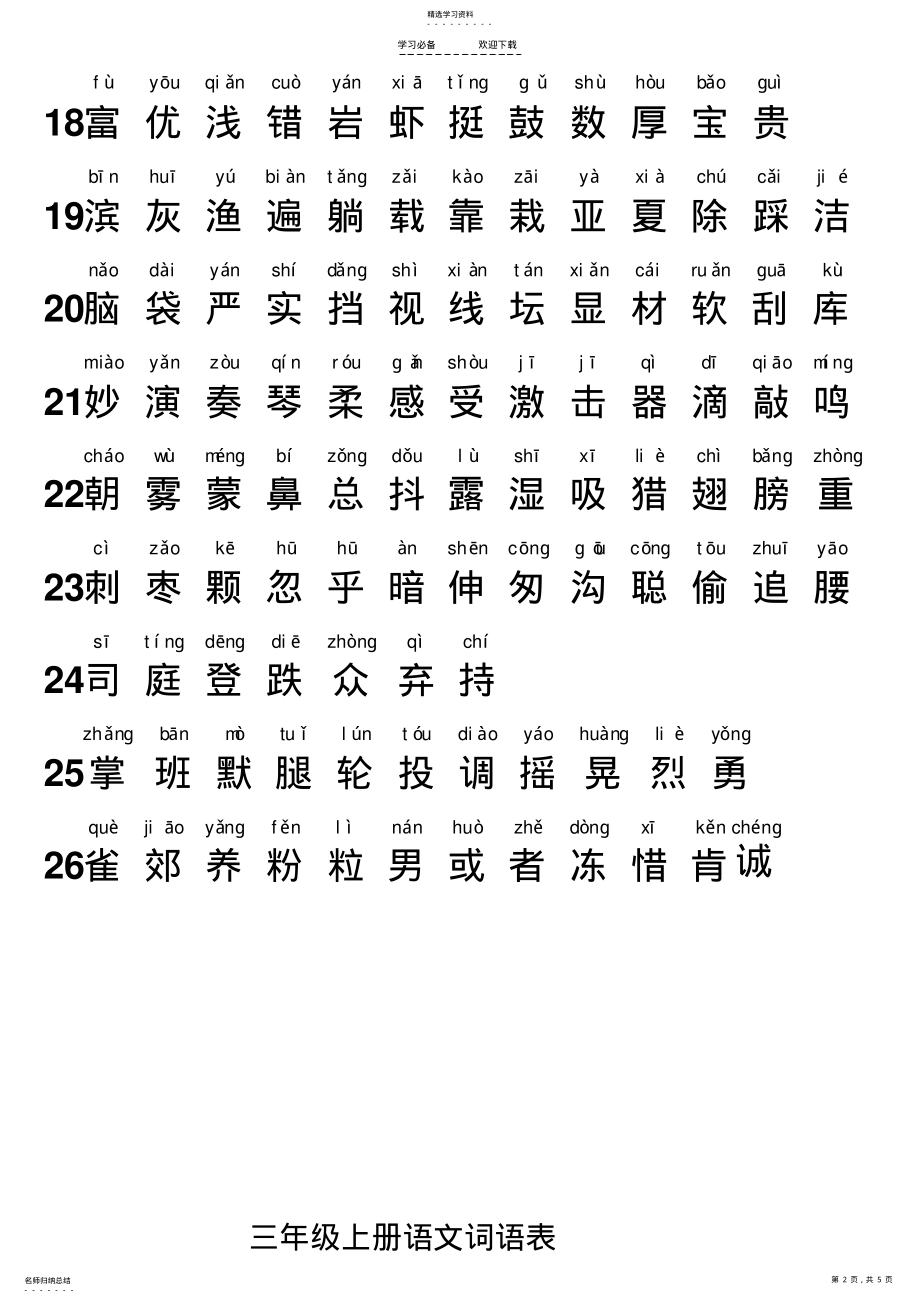 2022年部编版三年级语文上册资料词语 .pdf_第2页