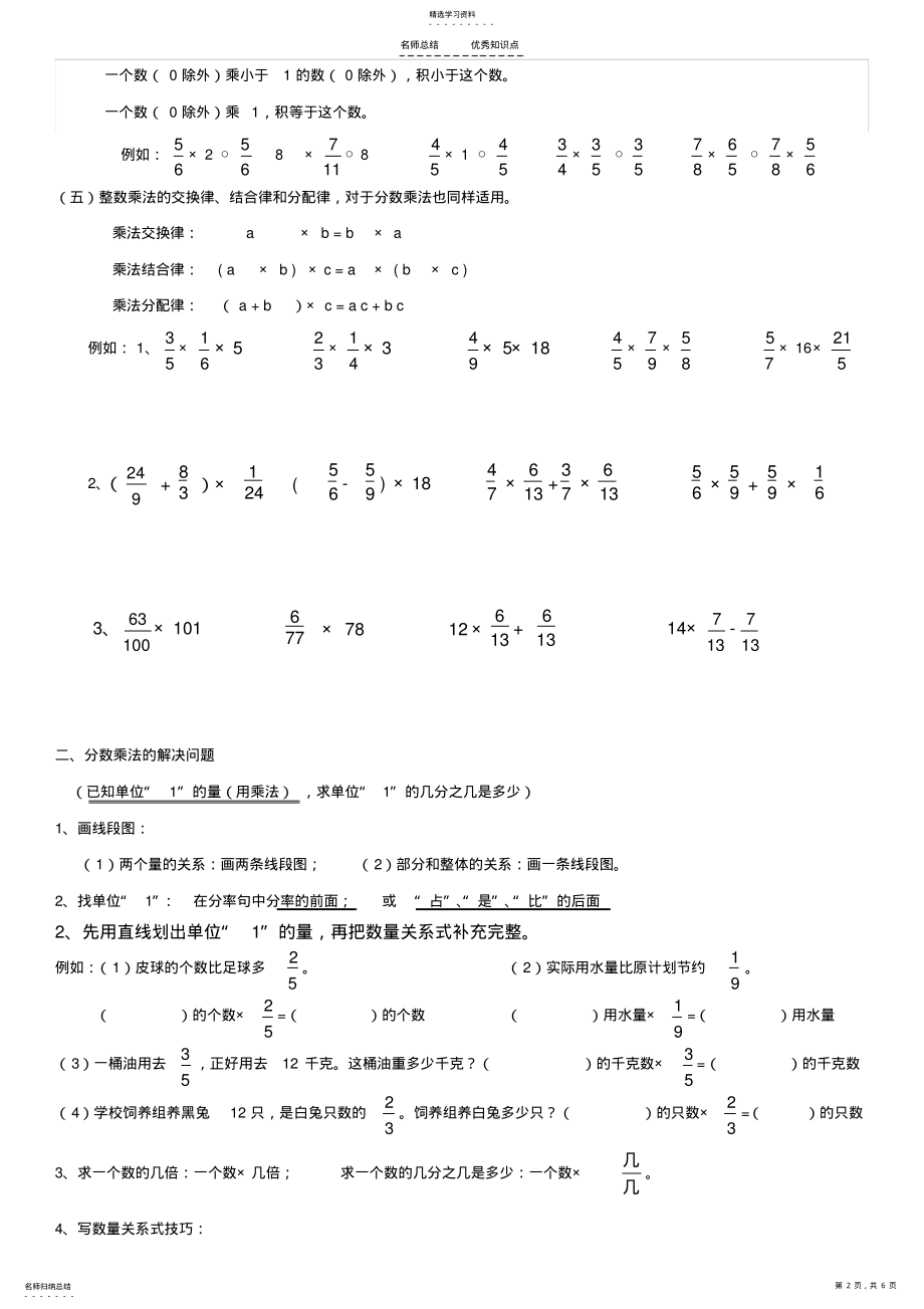 2022年分数乘法知识点和题型 .pdf_第2页