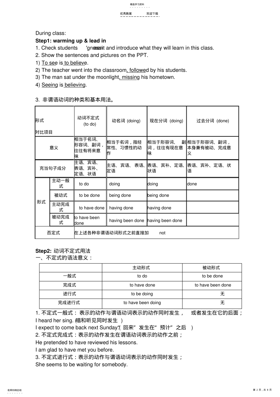 2022年非谓语动词-教案 .pdf_第2页