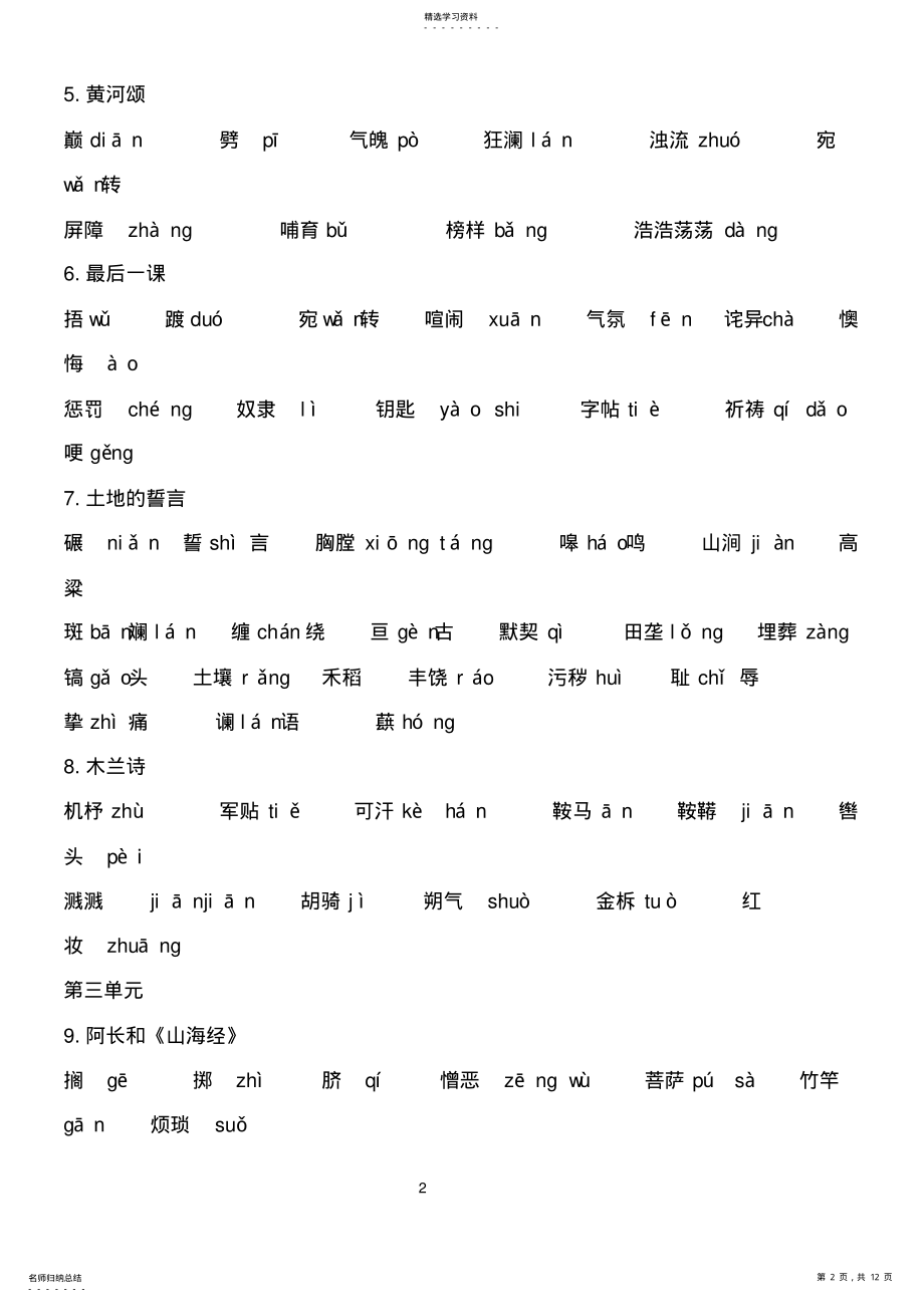 2022年部编版语文七年级下册词语积累 .pdf_第2页