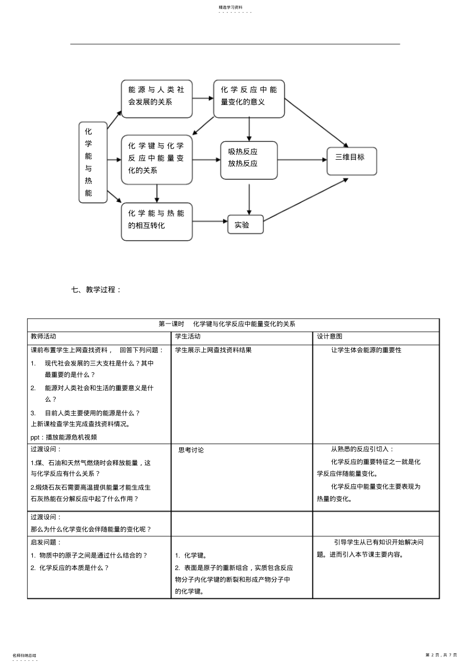 2022年化学能与热能第一课时教学设计高一化学教案人教版 .pdf_第2页