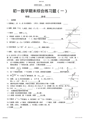 2022年初一数学期末综合练习题 .pdf