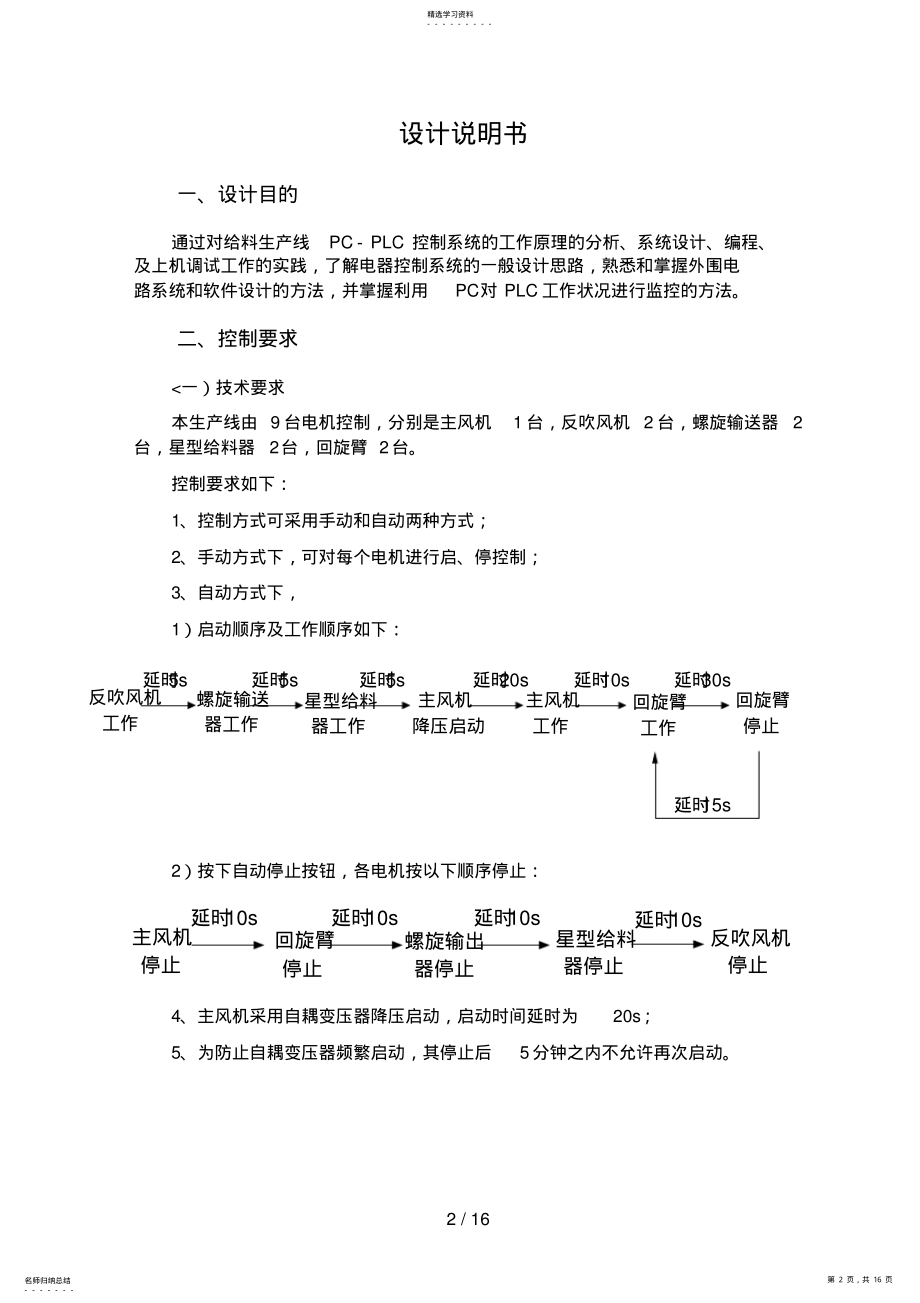 2022年给料生产线PCPLC控制系统设计方案 .pdf_第2页